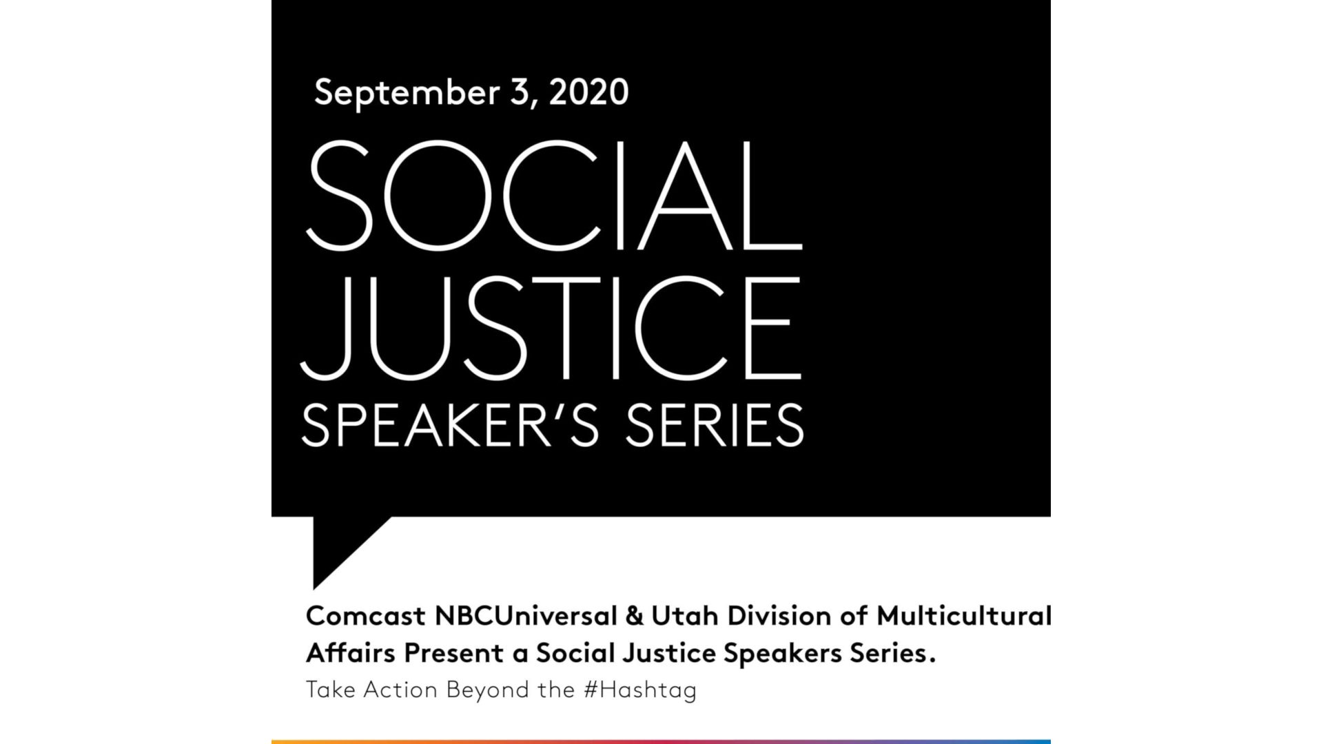 Social Justice Speakers Series poster.